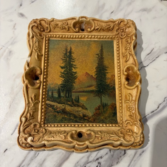 Vintage Chalkware framed lithograph prints - - Picture 5 of 15